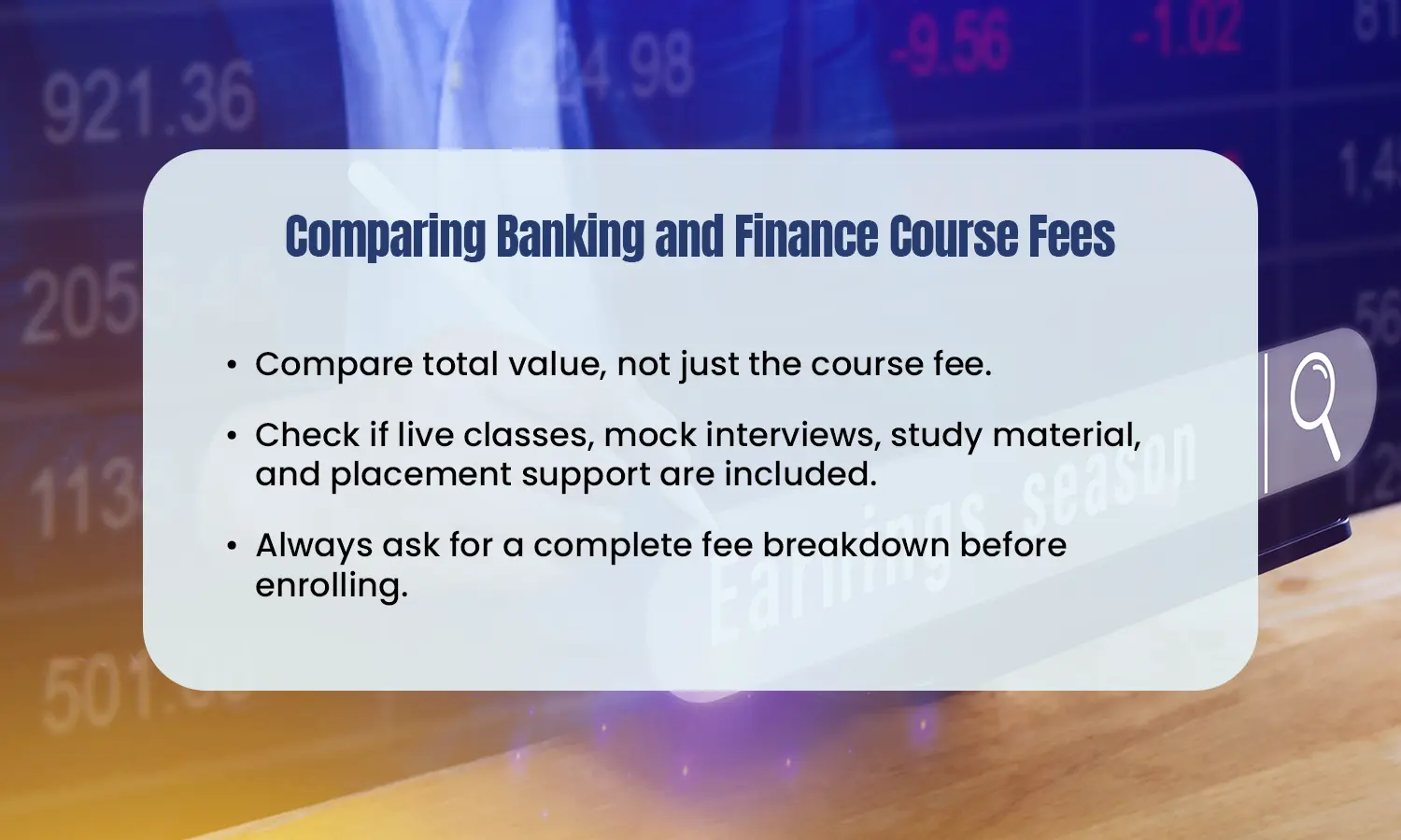 Comparing Banking and Finance Course Fees